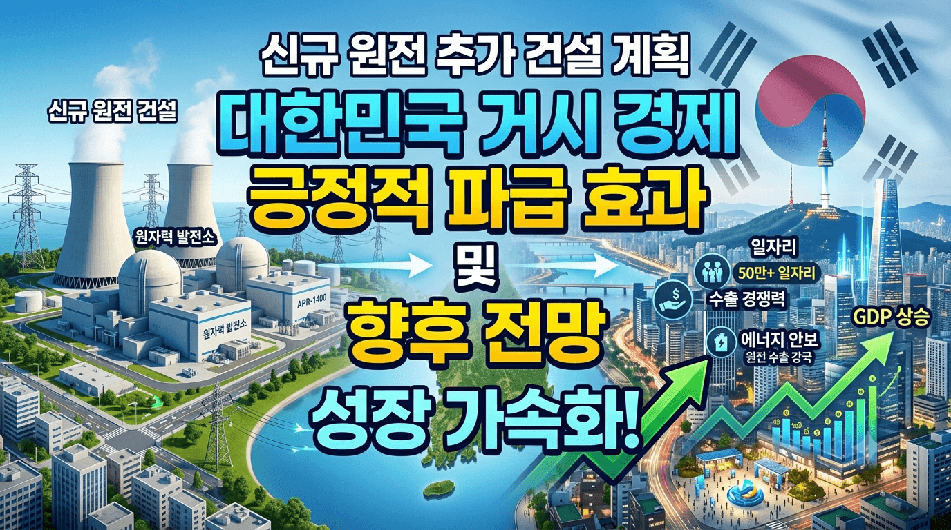 정부의 신규 원전 추가 건설 계획이 국내 거시 경제에 미치는 긍정적 파급 효과와 향후 전망