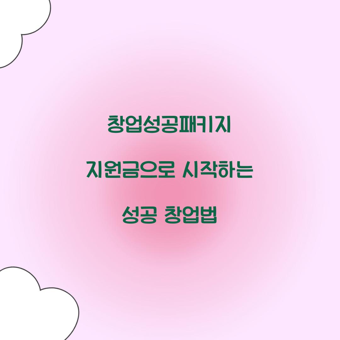 창업성공패키지 지원금