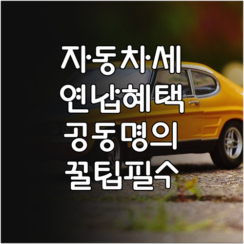 자동차세 연납 혜택 정리와 공동명의 ..