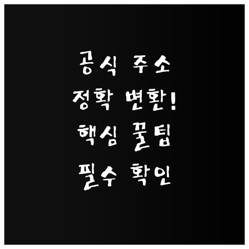 공식 주소 안내 시스템을 활용한 정확..