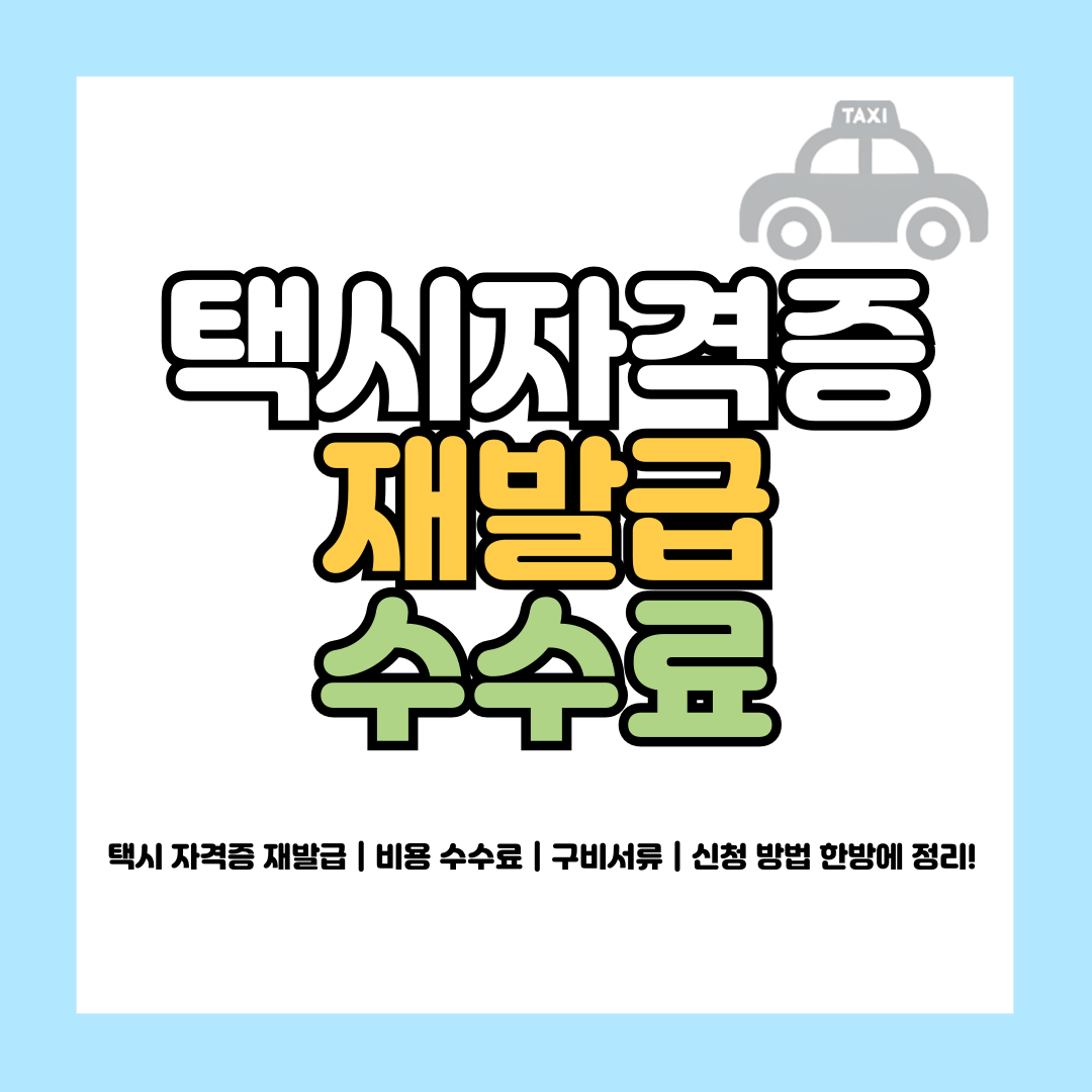 택시 자격증 재발급