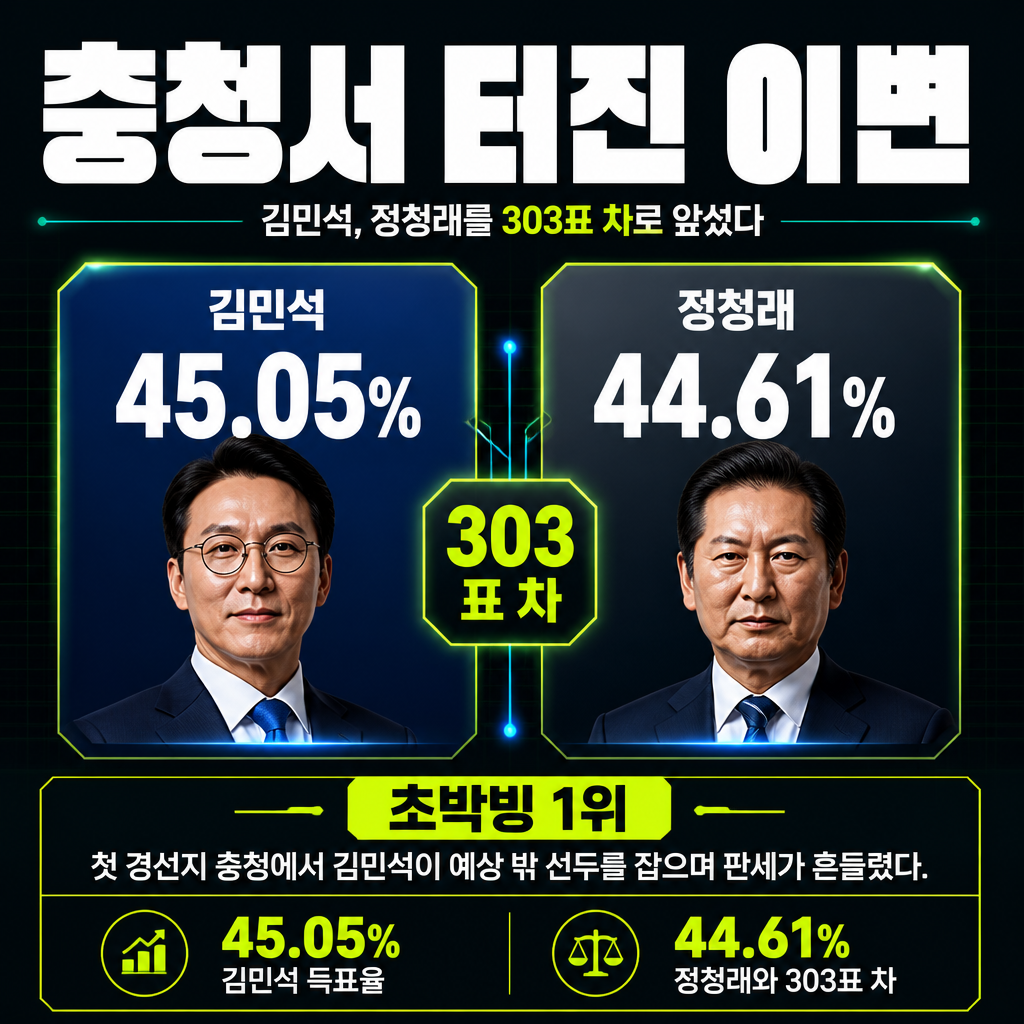 충청서 터진 이변
