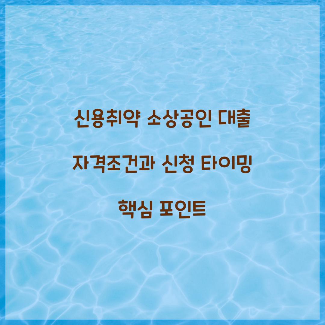 신용취약 소상공인 대출