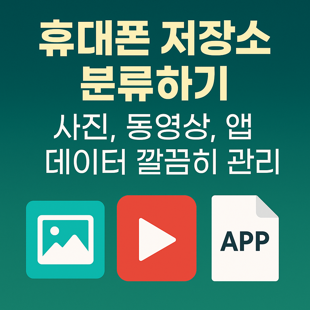 휴대폰 저장소 분류하기 – 사진, 동영상, 앱 데이터 깔끔히 관리