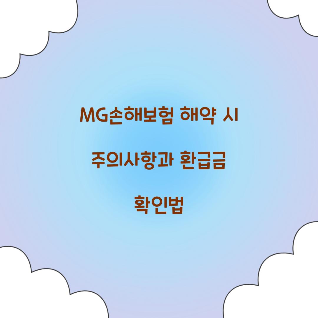 MG손해보험 해약