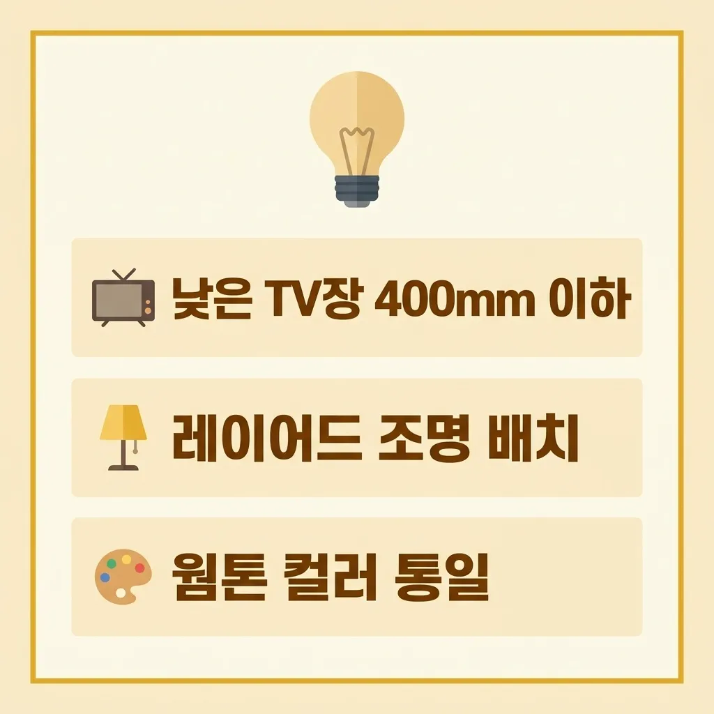 2026 거실 인테리어 트렌드 낮은 가구와 간접조명 배치 팁