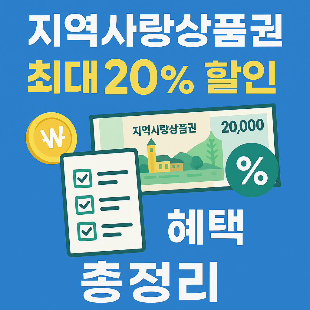 2025 지역사랑상품권 최대 20% 할인! 특별재난지역&middot;지자체 혜택 총정리