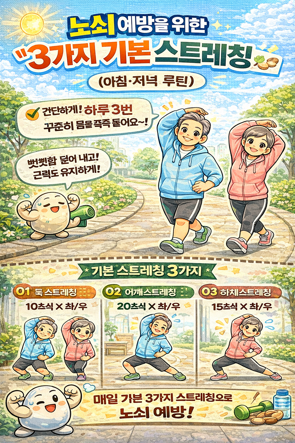 노쇠 예방을 위한 3가지 기본 스트레칭
