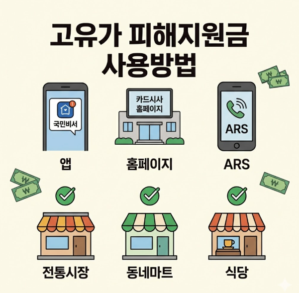 고유가 피해지원금 사용방법 총정리｜사용처&middot;신청방법&middot;사용기간