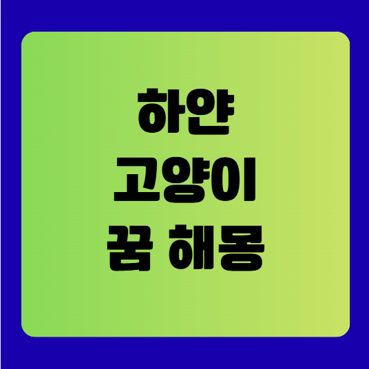 하얀 고양이 꿈 해몽 풀이