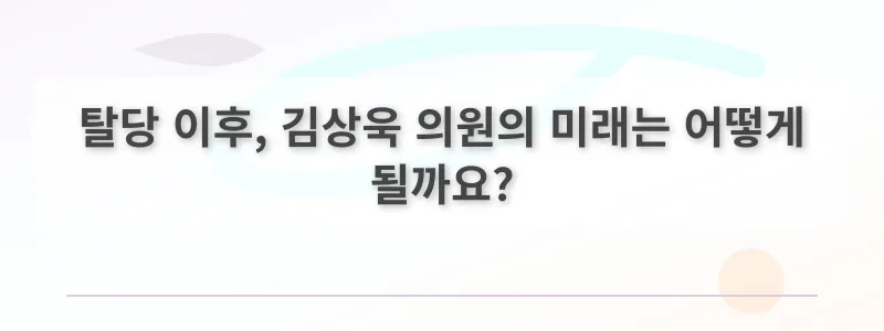 탈당 이후, 김상욱 의원의 미래는 어떻게 될까요?