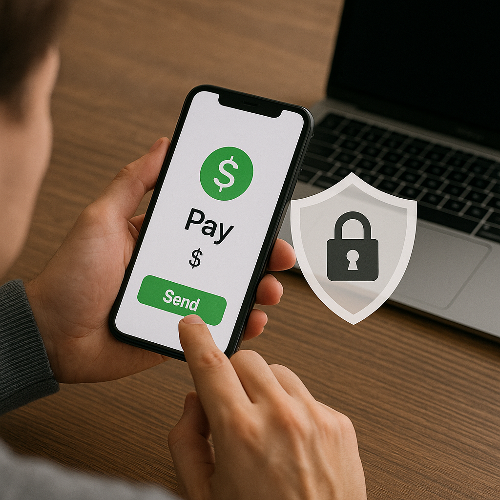 스마트폰으로-간편송금-서비스를-사용하면서-보안-위험을-생각하게-하는-장면으로-송금-편리함과-동시에-보안의-중요성을-잘-나타낸-이미지