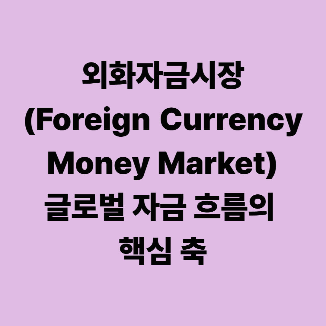 외화자금시장(Foreign Currency Money Market): 글로벌 자금 흐름의 핵심 축