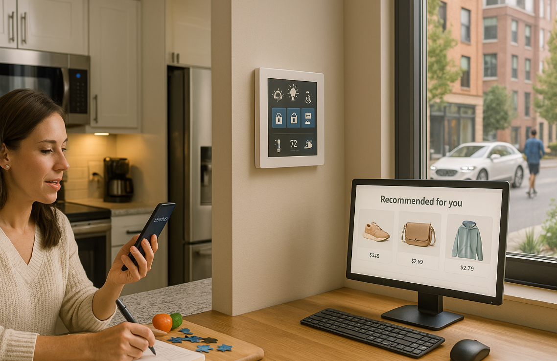 AI가 적용된 제품과 서비스를 사용하는 가정주부