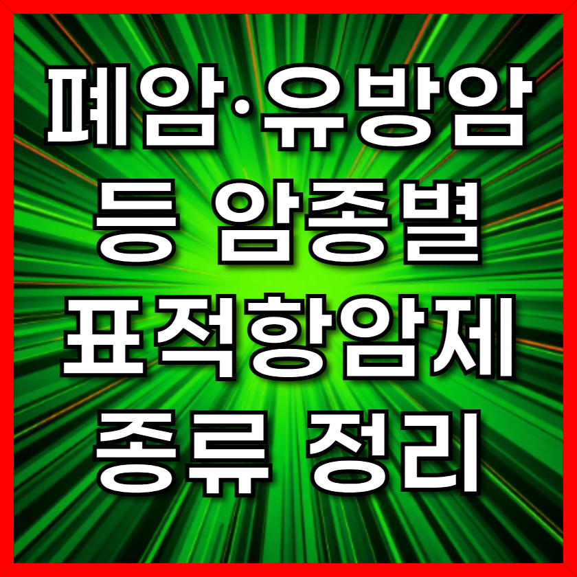 폐암·유방암 등 암종별 표적항암제 종류 정리