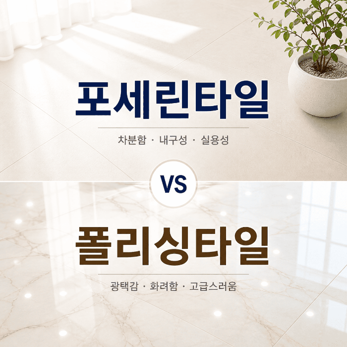 포세린타일과 폴리싱타일의 차이점 이해