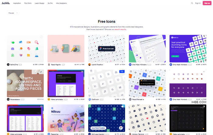 dribbble 무료 디자인 소스