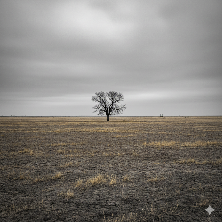 헝가리 평원(푸스타)의 황량한 풍경 사진