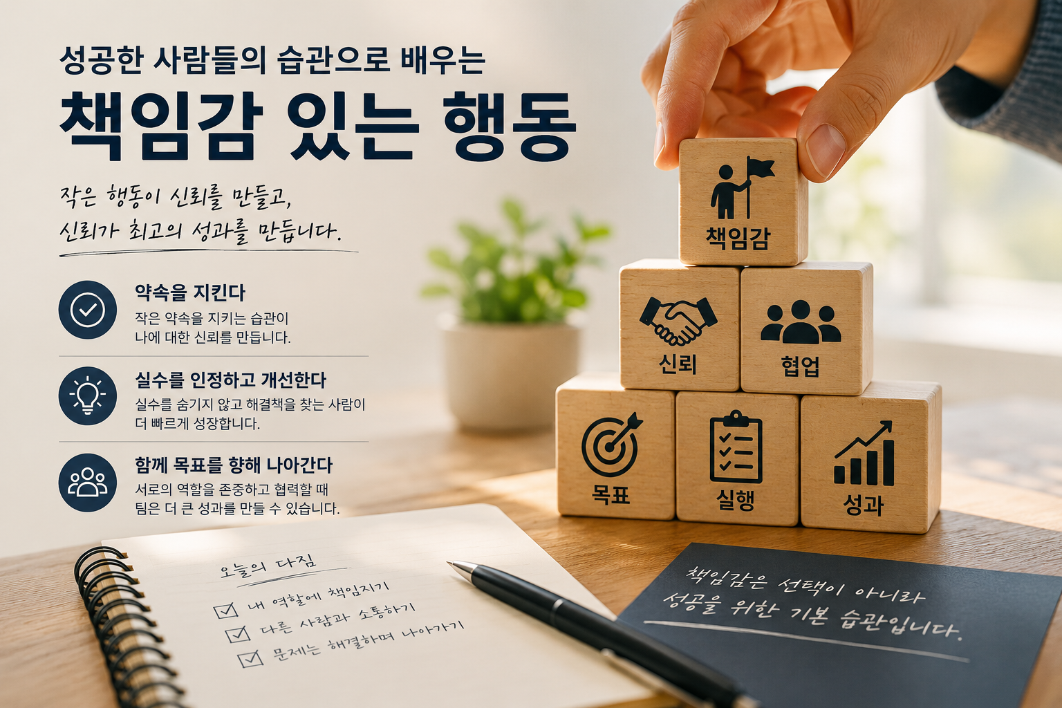성공한 사람들의 습관으로 배우는 책임감 있는 행동