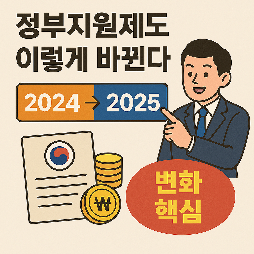 정부지원제도 이렇게 바뀐다! 2024→2025 변화 핵심 관련 이미지 사진