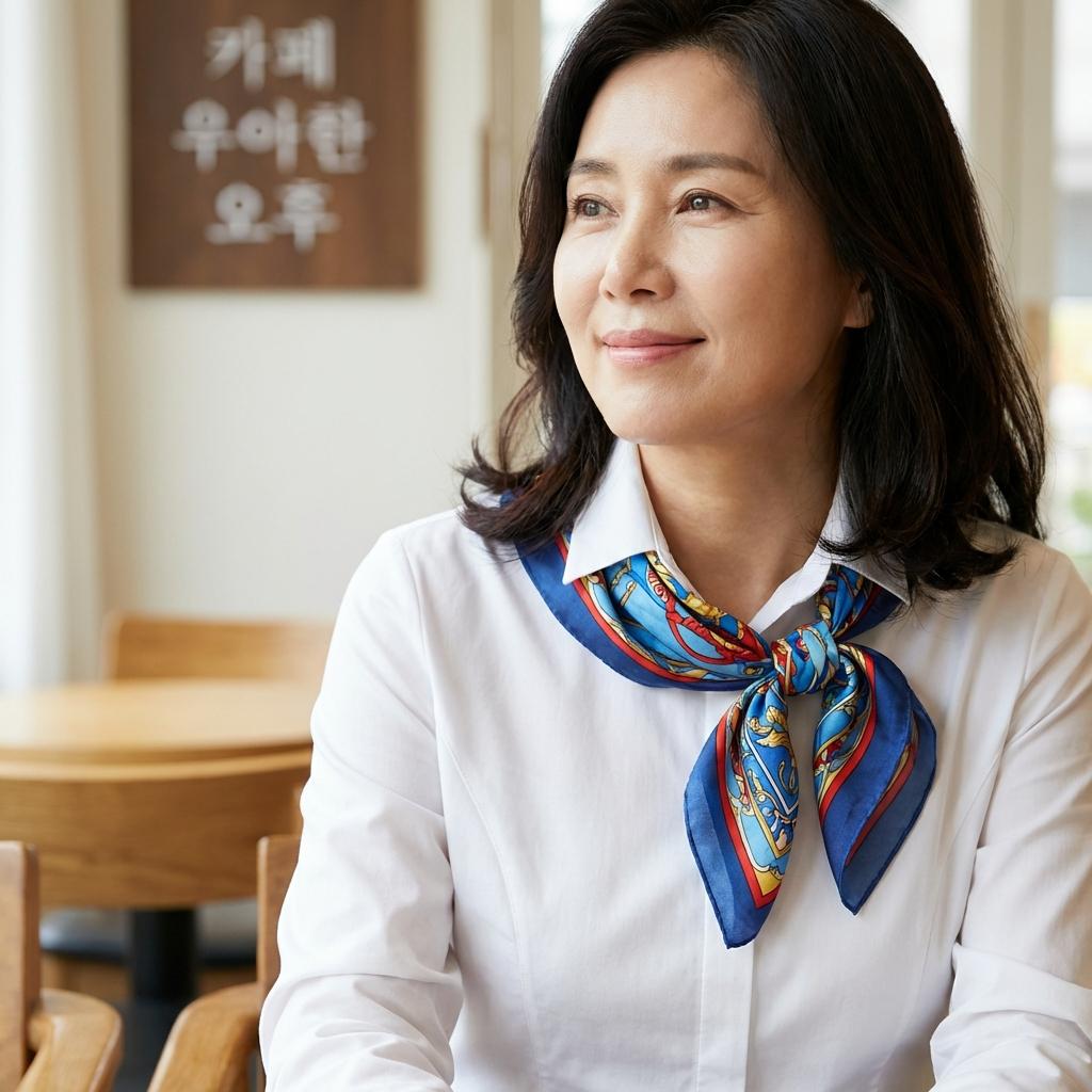 목주름 가려주는 봄 스카프 매는 노하우