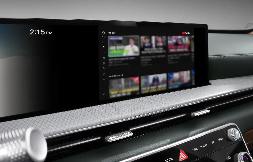 GV80 앞좌석 내비게이션 화면에서 유튜브 감상 가능
