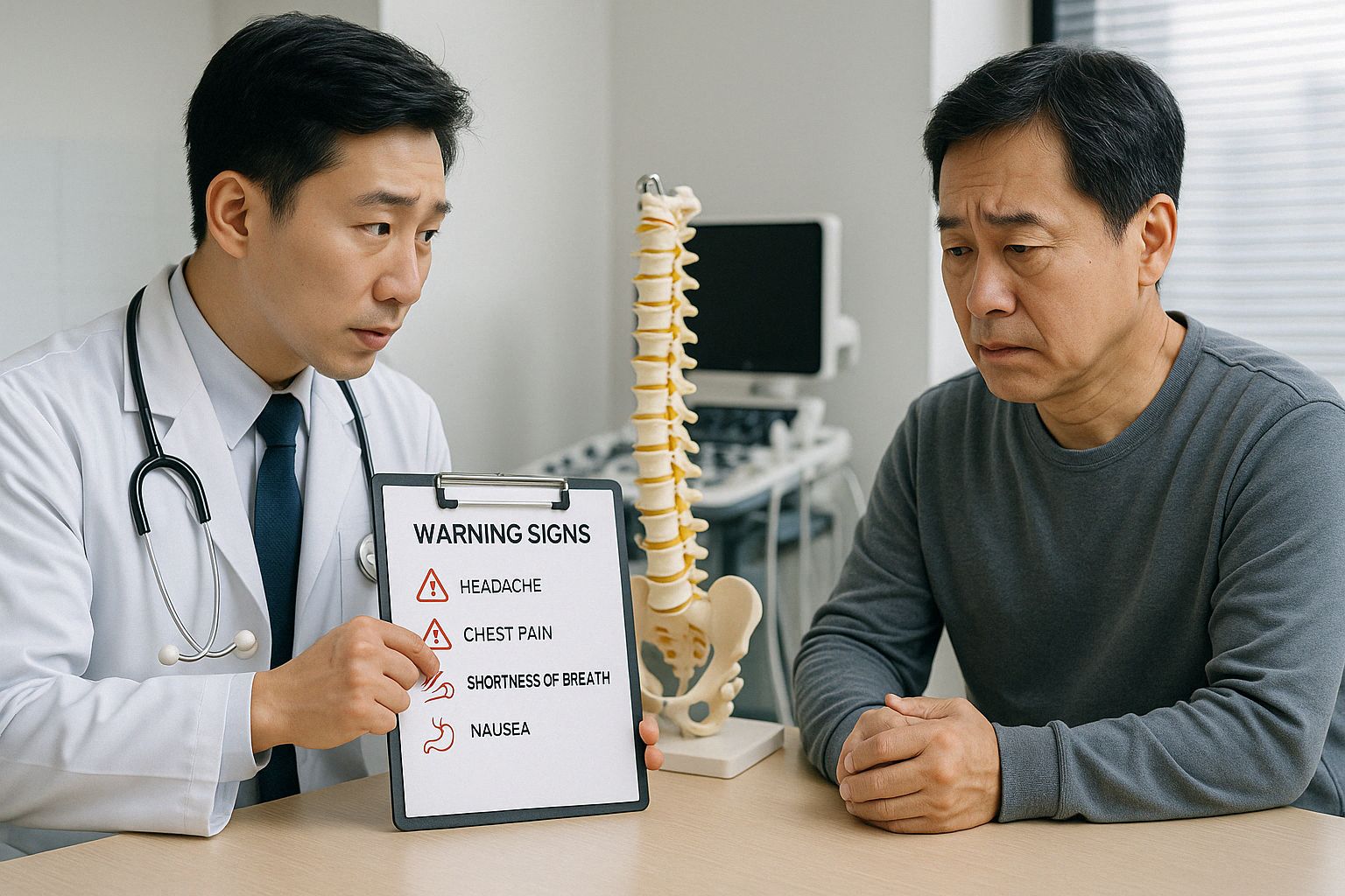 허리 통증 위험 신호