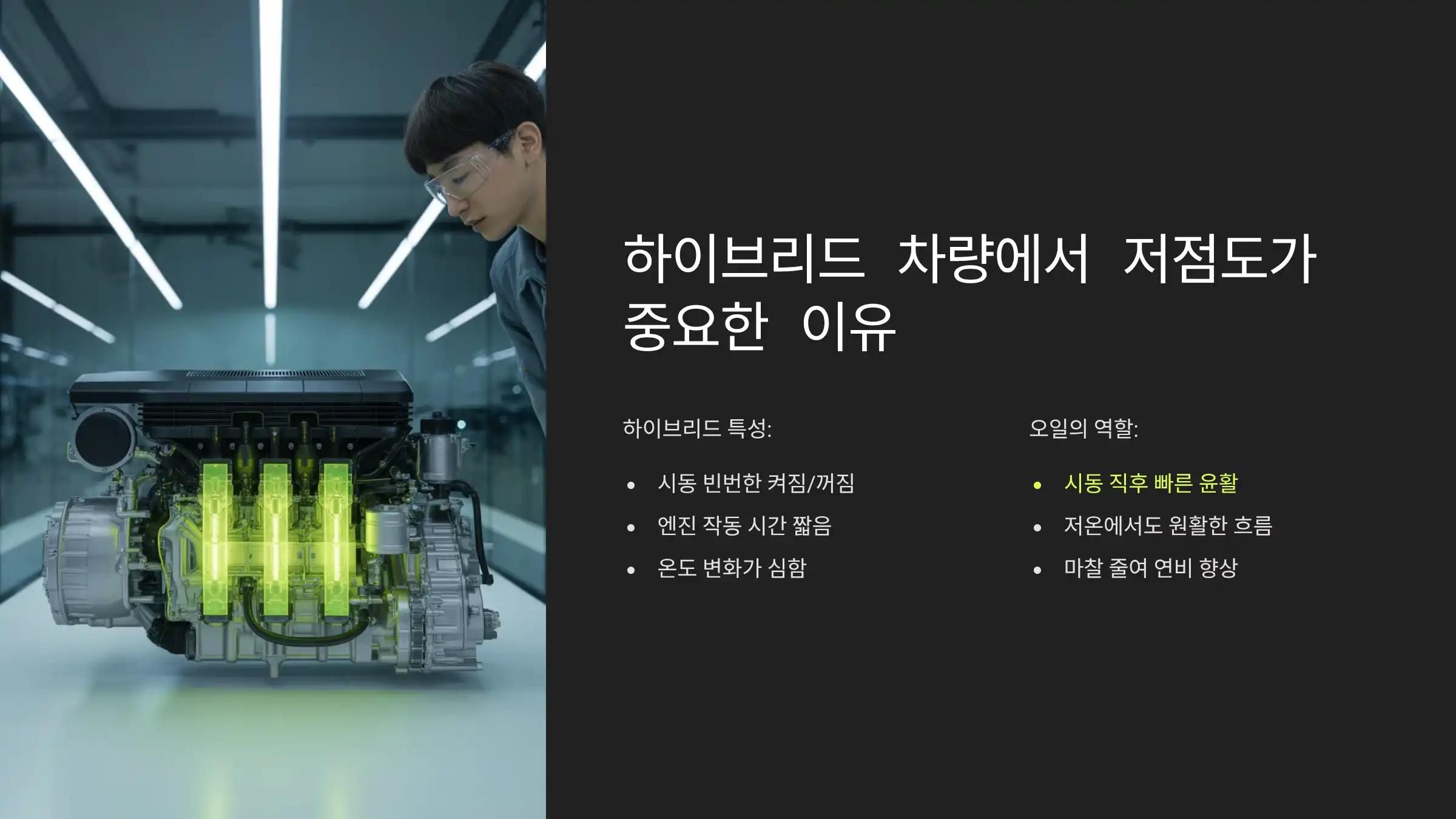 하이브리드 차량에서 저점도가 중요한 이유