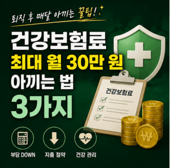퇴직 후 건강보험료 최대 월 30만 원 아끼는 법 - 3가지