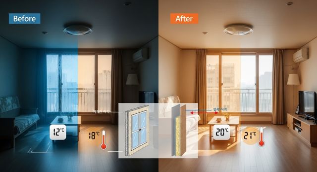 노후 아파트 단열 리모델링 전후 비교와 체감온도 변화