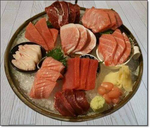 연어회와 해산물