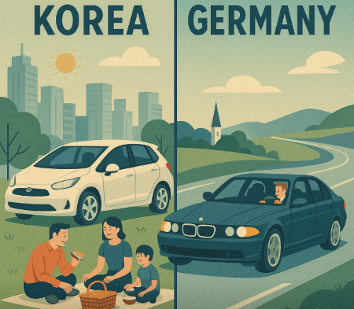 한국과 독일의 자동차 문화차이에 대한 이미지