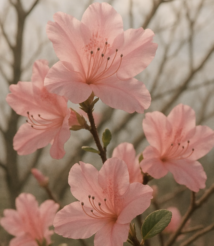 봄의 산을 물들이는 첫사랑의 설렘
