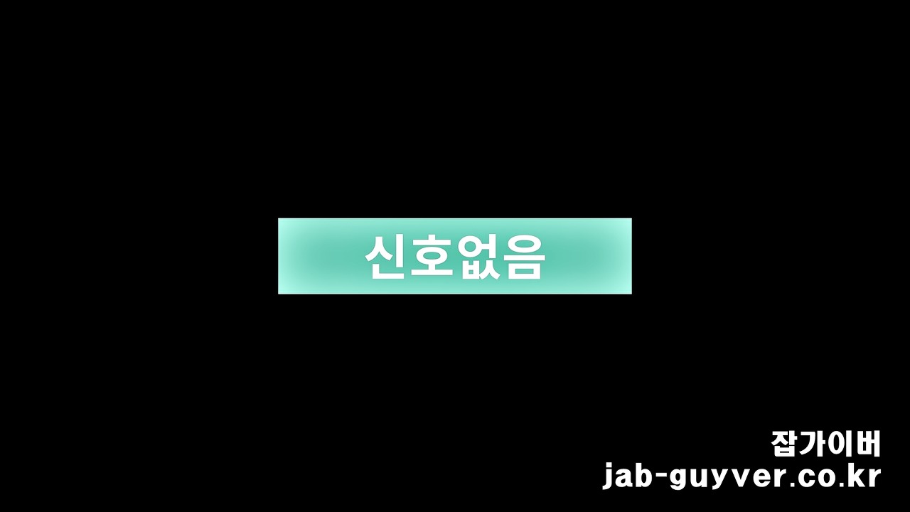 모니터 화면에 나타난 입력 신호 없음 안내 예시