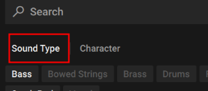 Sound Type 태그로 필터링