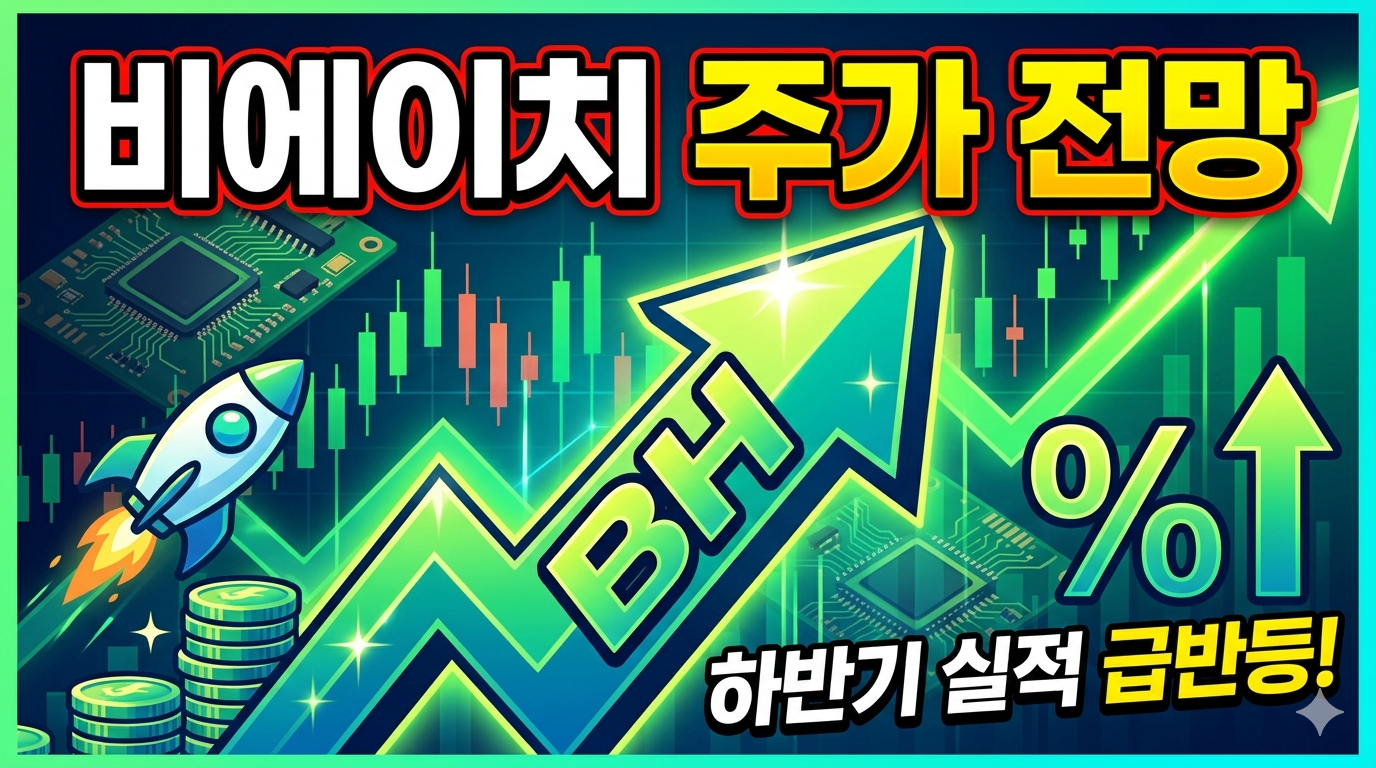 비에이치 주가 전망과 실적 분석을 나타내는 그래프와 스마트폰 부품 이미지