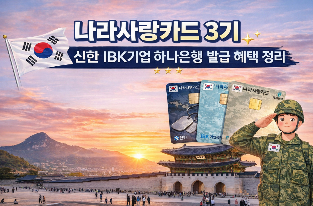 나라사랑카드 3기 신한&middot;IBK&middot;하나은행 혜택 완벽 정리