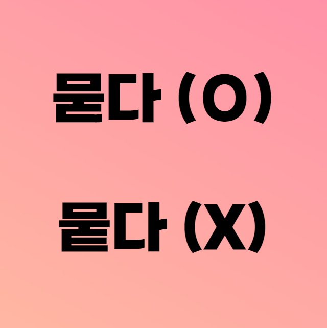 뭍다 vs 묻다 맞춤법 차이에 대해