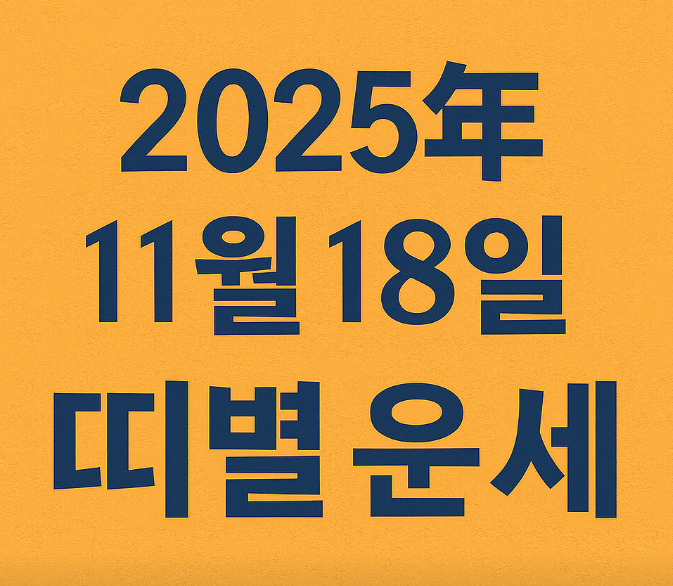 2025년 11월 18일 띠별 운세 총정리