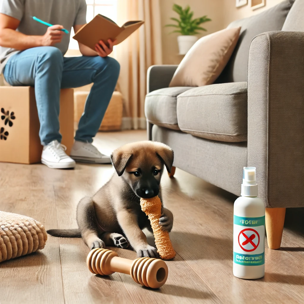 장남감 가지고 놀고 있는 강아지