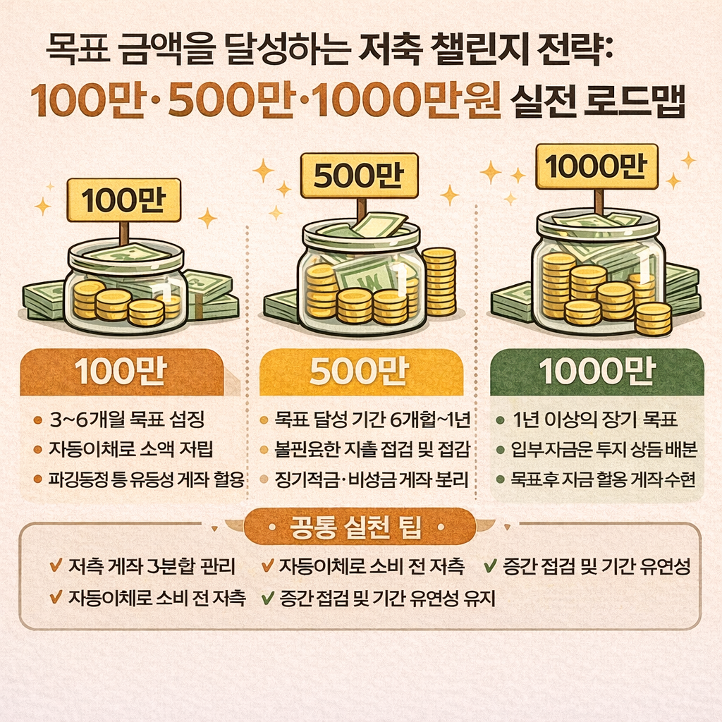 저축 챌린지 로드맵 인포그래픽