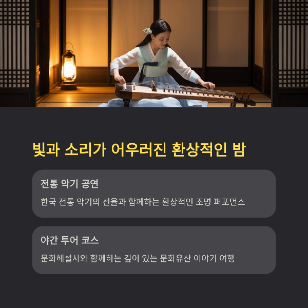 빛과 소리가 어우러진 환상적인 밤