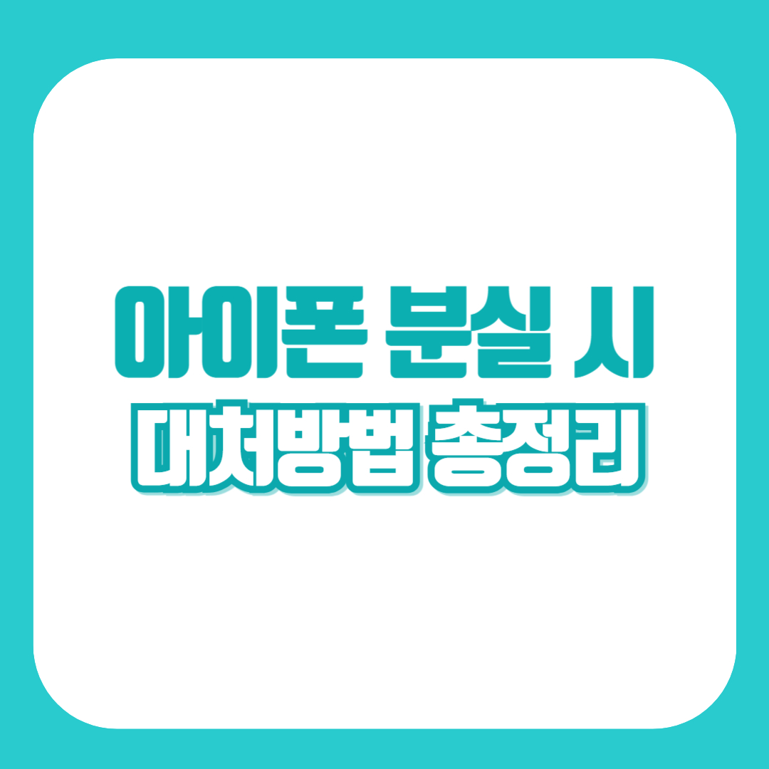 아이폰 분실 대처