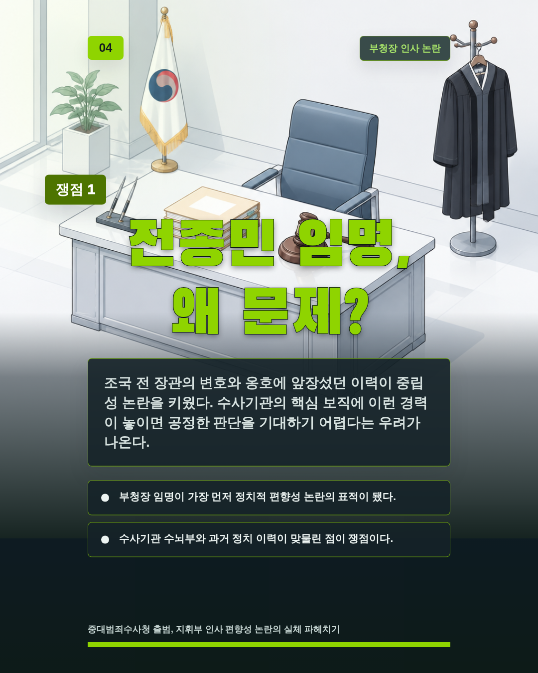 전종민 임명, 왜 문제?