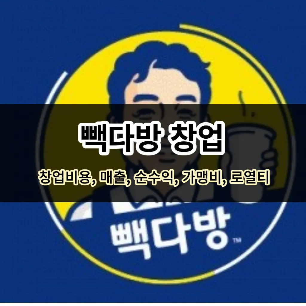 빽다방 창업-창업비용, 매출, 순수익, 가맹비, 로열티