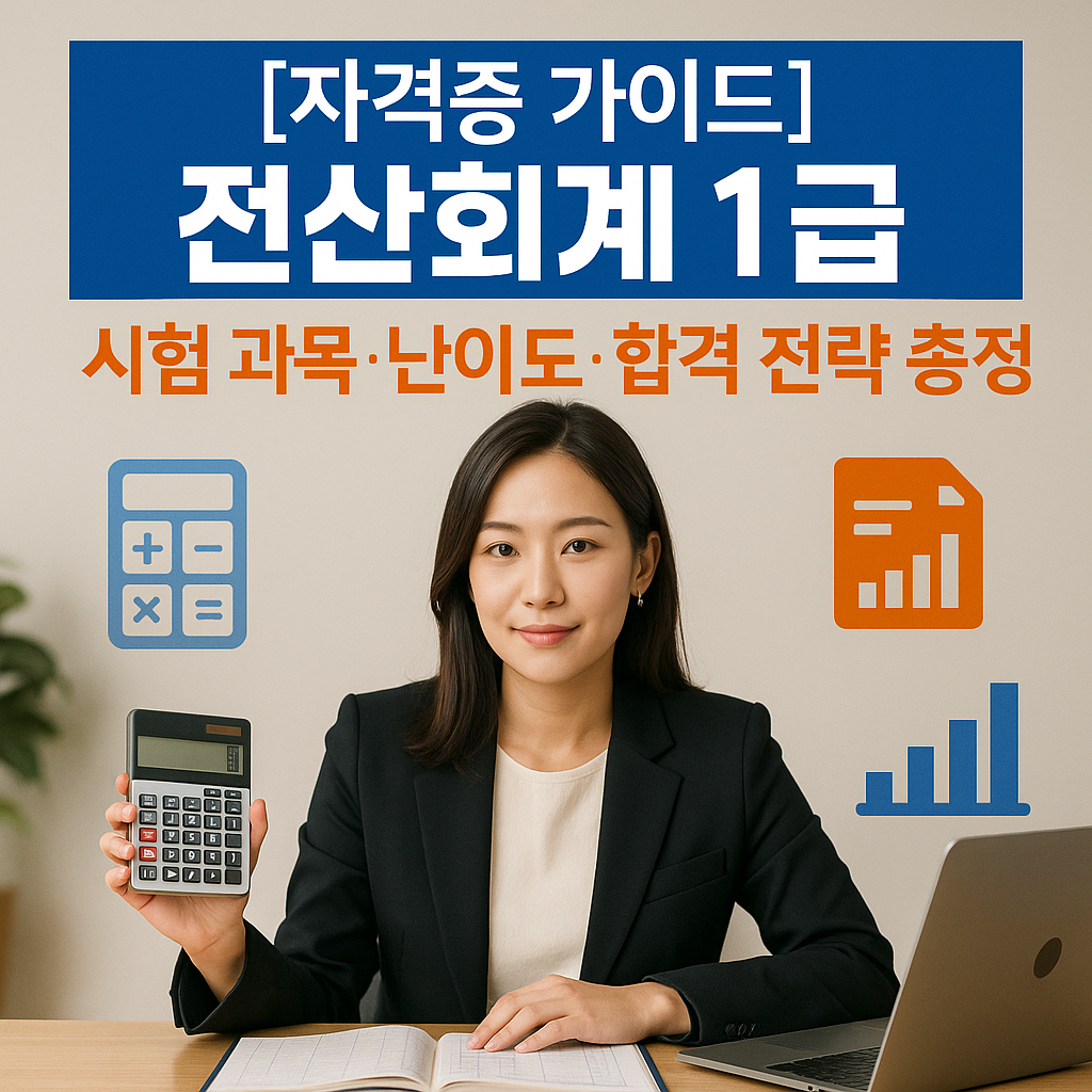 [자격증 가이드] 전산회계 1급 ｜ 시험 과목&middot;난이도&middot;합격 전략 총정리