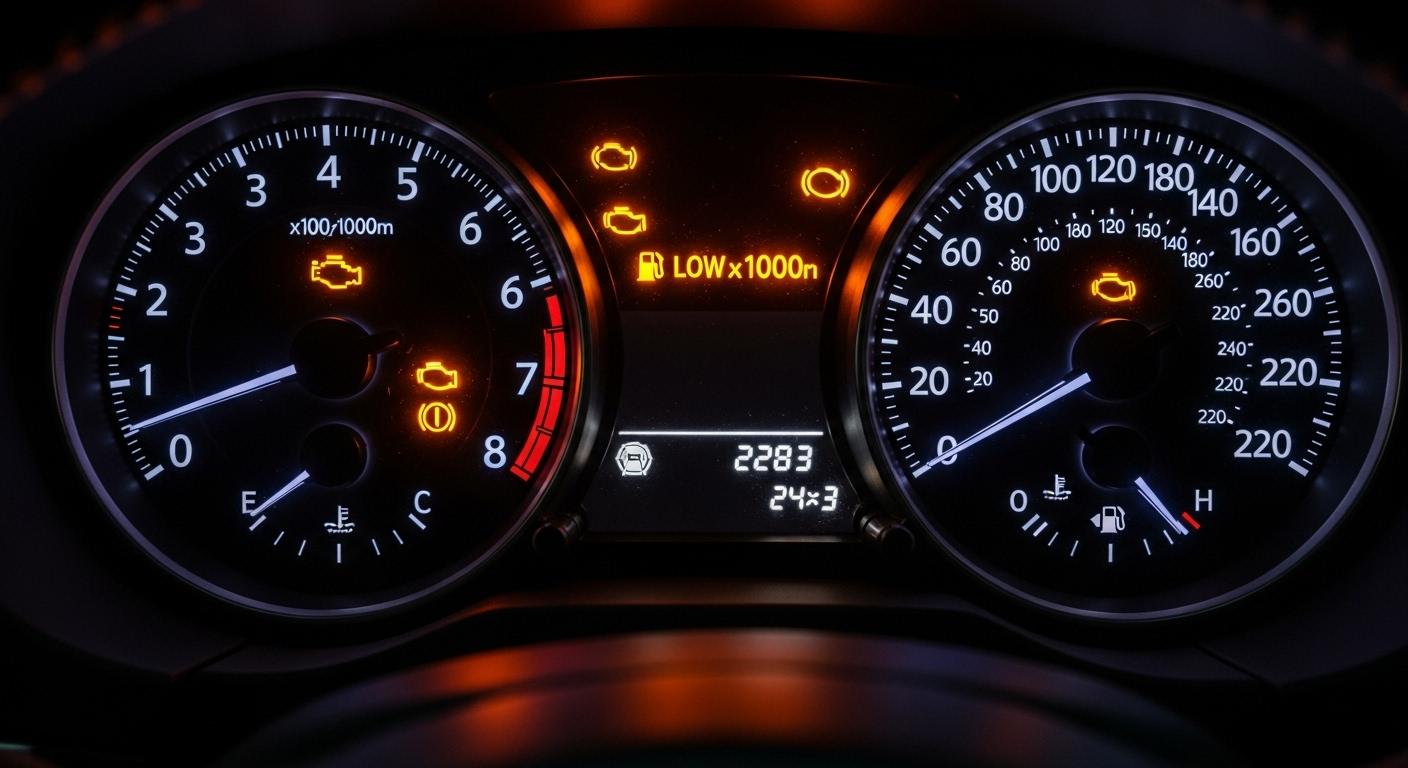 자동차 경고등 주황색