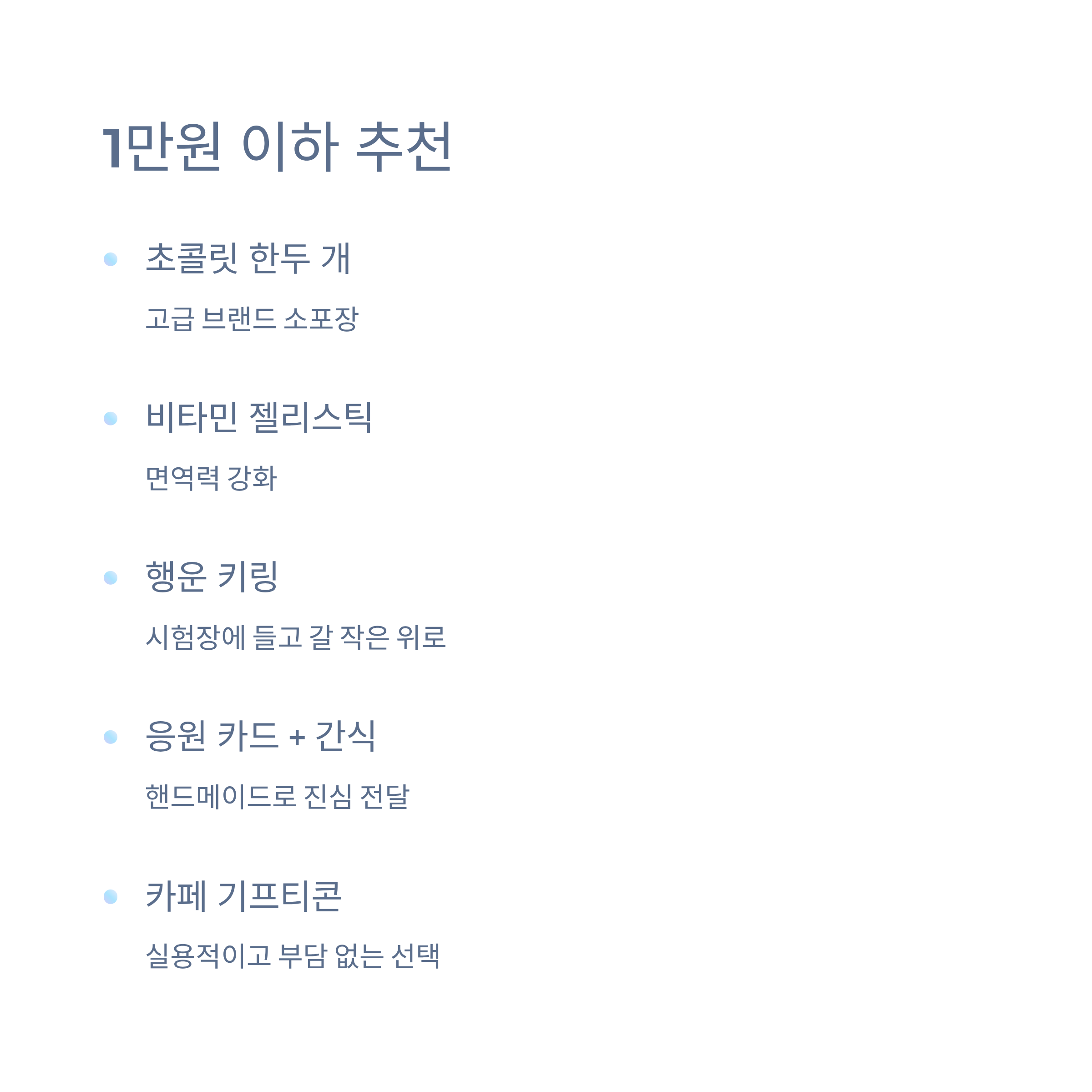 2025 수능 선물 추천: 감성과 실용성으로 수험생 응원하기