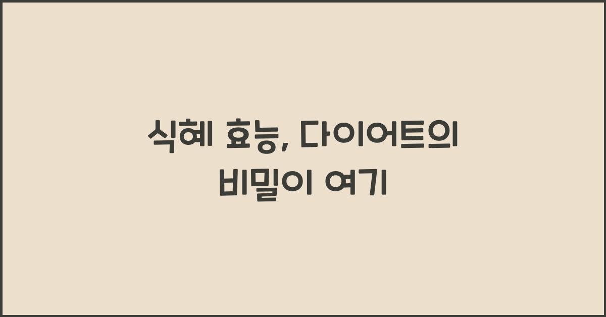 식혜 효능
