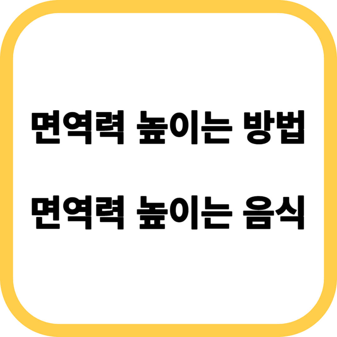면역력 높이는 방법